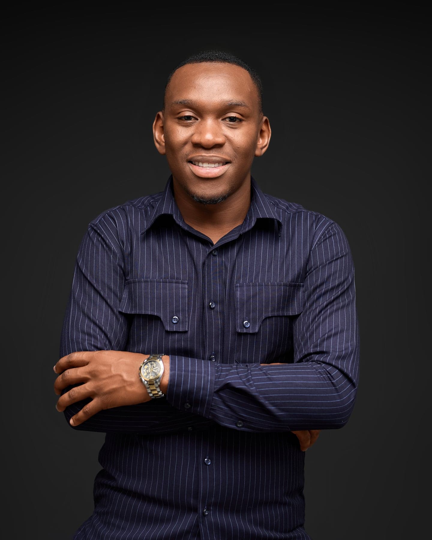 Portrait of Prophet Elijah in a navy shirt